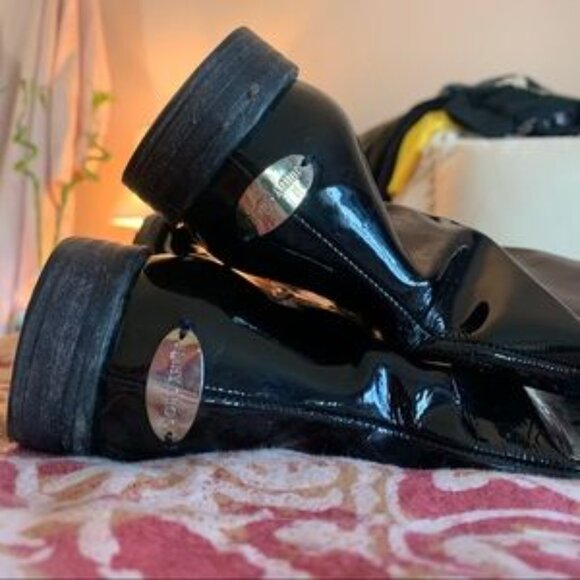 Jimmy Choo patent leather faux fur lined boots size 6.5 - Picture 4 of 7